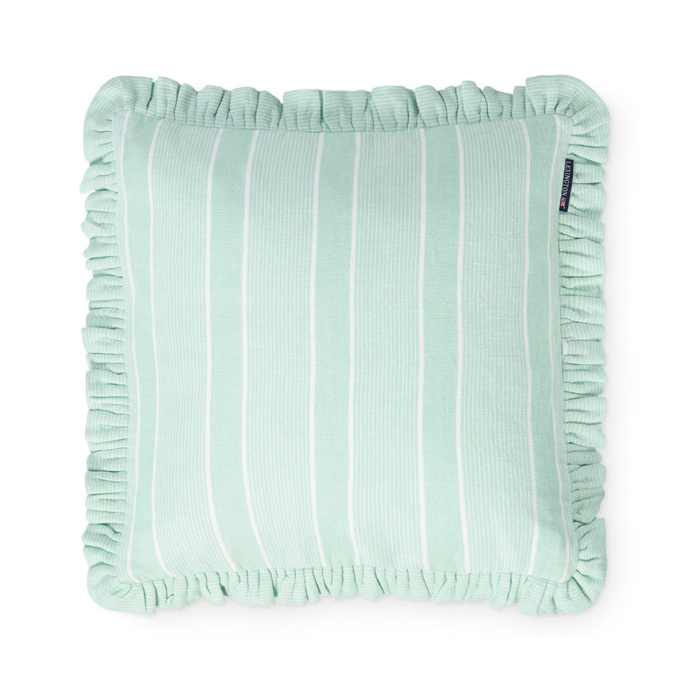 Lexington Striped Linen/Cotton Frill Kuddfodral